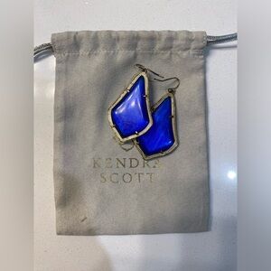 Alexandra Statement Earrings in Gold & Cobalt Blue